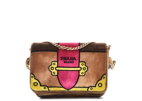 prada cahier belt bag logo print velvet cammello|PRADA Velvet Cahier Belt Bag Cammello .